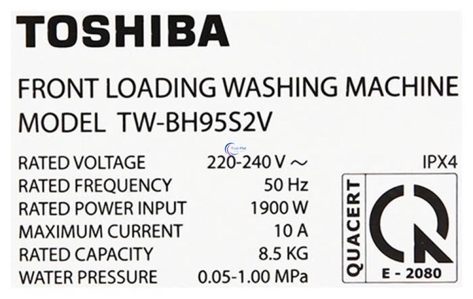 Máy giặt Toshiba Inverter 8.5 Kg TW-BH95S2V WK
